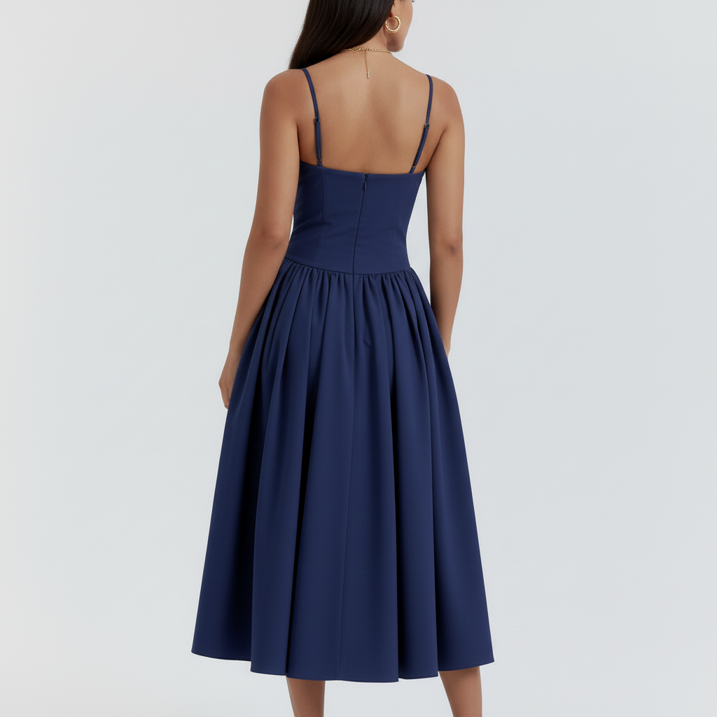 Navy Dress Back View