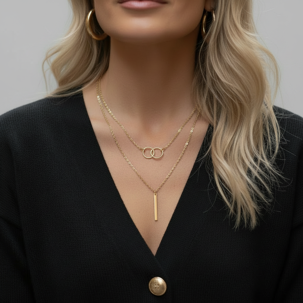 Necklace grey background