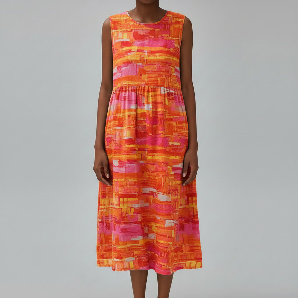 Orange Abstract Dress Studio