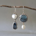Pearl and gemstone earrings high quality