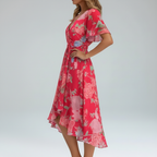 Pink Floral Midi – Side Profile