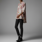 Pink Peony Blouse - 3/4 Pose