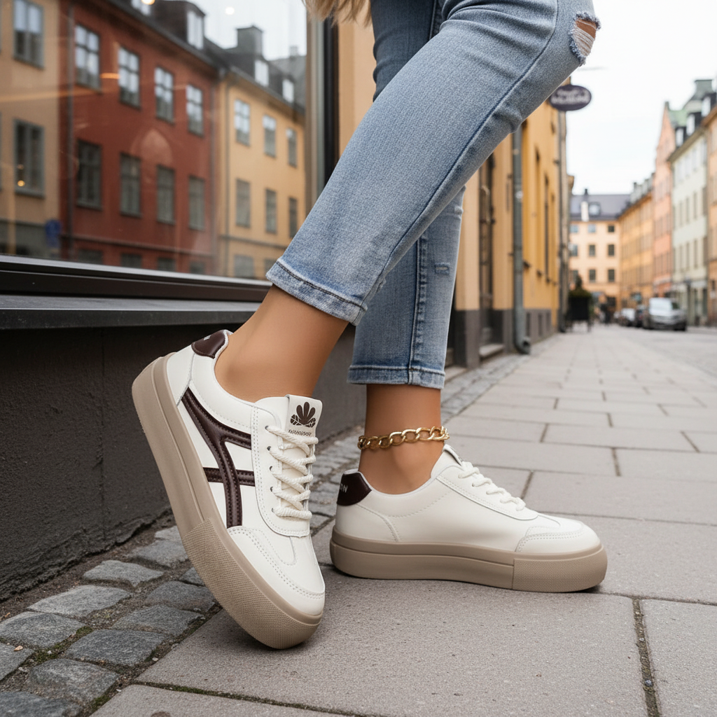 Platform sneakers close-up