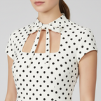 Polka dot dress close-up