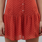 Red Dot Dress - Ruffle Hem Detail