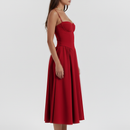 Red Dress Side View Neutral Arms