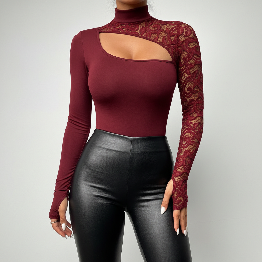 Red Lace Top Studio Headless