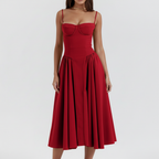 Red Midi Dress - Neutral Arms