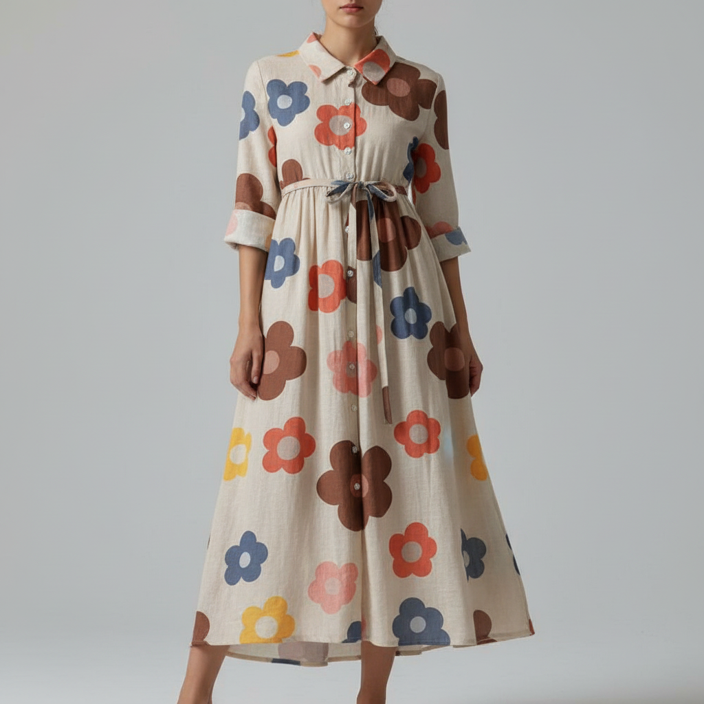 Retro Daisy Maxi Dress – Grey Studio