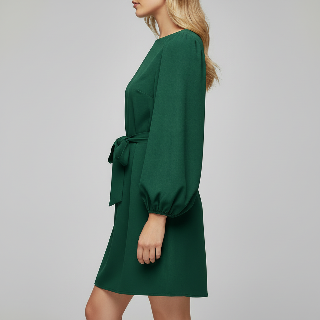 Side view of green dress