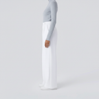 Side view – White wide-leg trousers