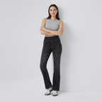 Studio pose 3 – Black flare jeans
