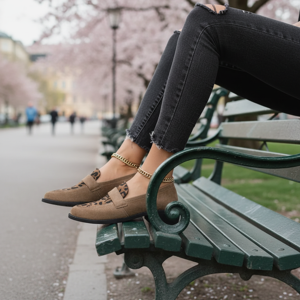 Taupe Loafers Side Angle