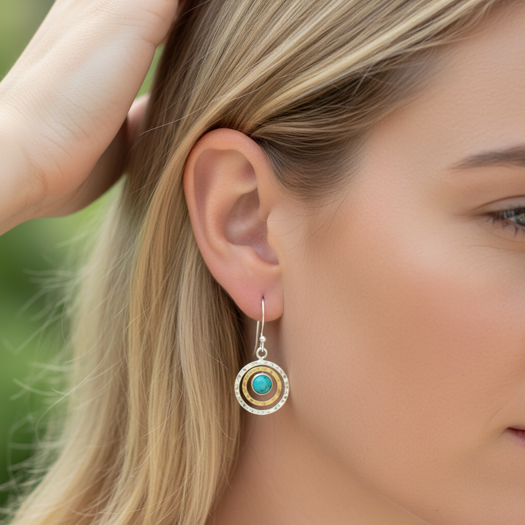 Turquoise earring close-up 4