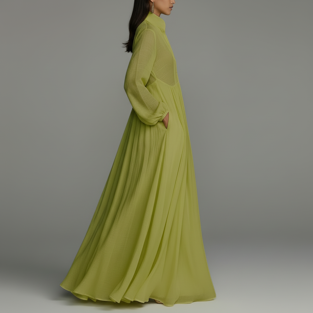 Lantern Sleeve Maxi Dress