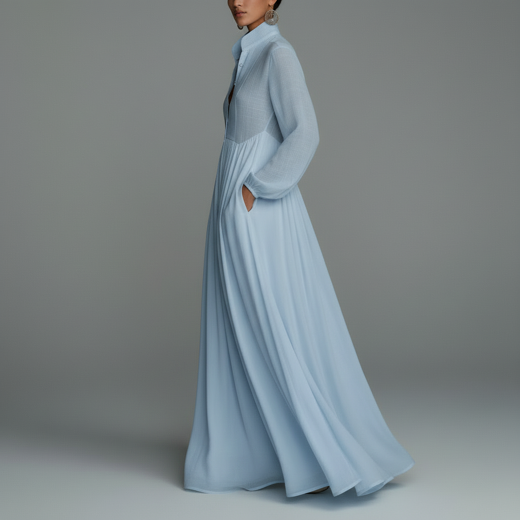 Lantern Sleeve Maxi Dress