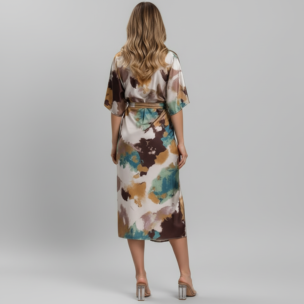 Watercolor dress back view