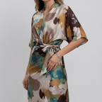 Watercolor print dress studio shot - matching layout