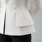 White Blazer - Peplum Hem Detail