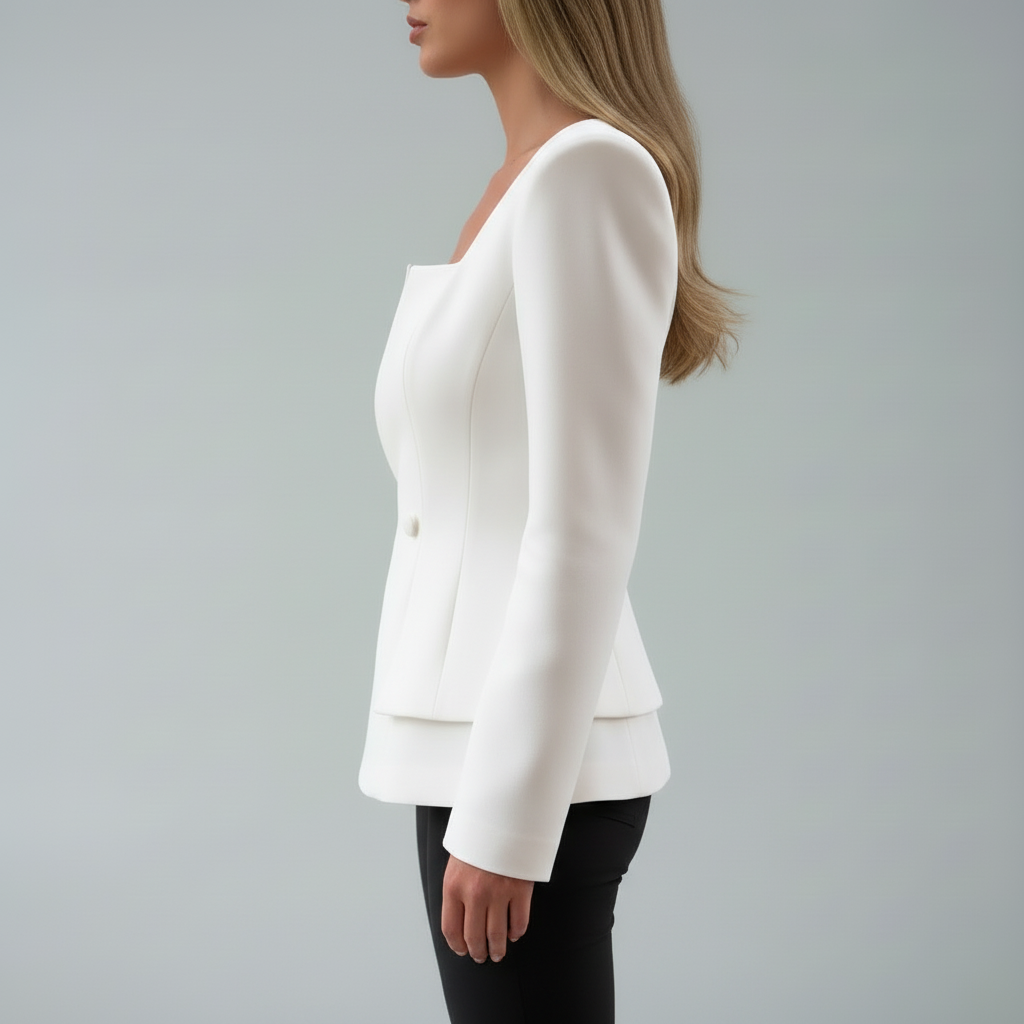 White blazer side view