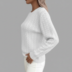 White Cable Knit Side