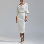 White Dress Blonde Model Studio