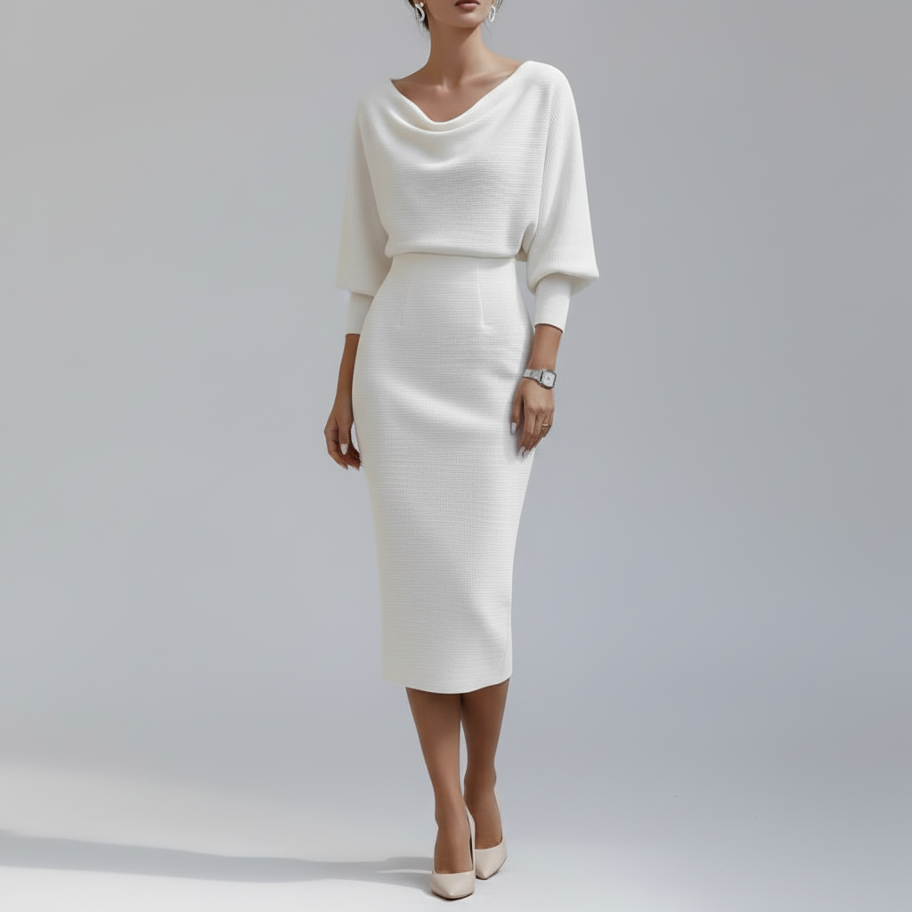 White Dress Blonde Model Studio