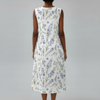 White Floral Dress Back View