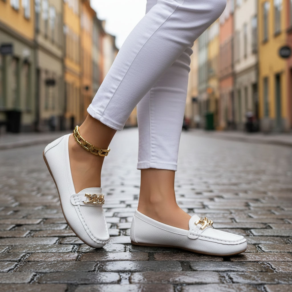 White loafers - walking