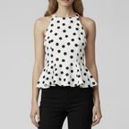 White Polka Dot Peplum Top – 1080x1080